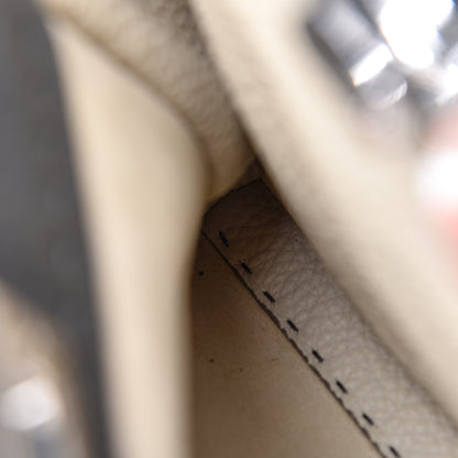 Fendi Cuoio Romano Selleria Bi-Color Medium Peekaboo Iconic Satchel Asfalto Latte 16 of 16