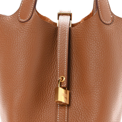 Hermes Taurillon Clemence Picotin Lock 18 PM Gold 7 of 13