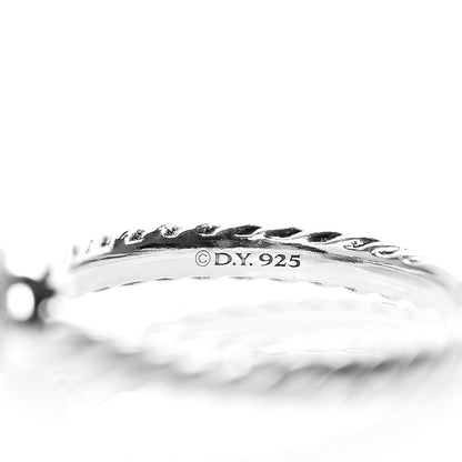 David Yurman Sterling Silver Diamond Petite Pave Oval Ring 49 4.75 3 of 4
