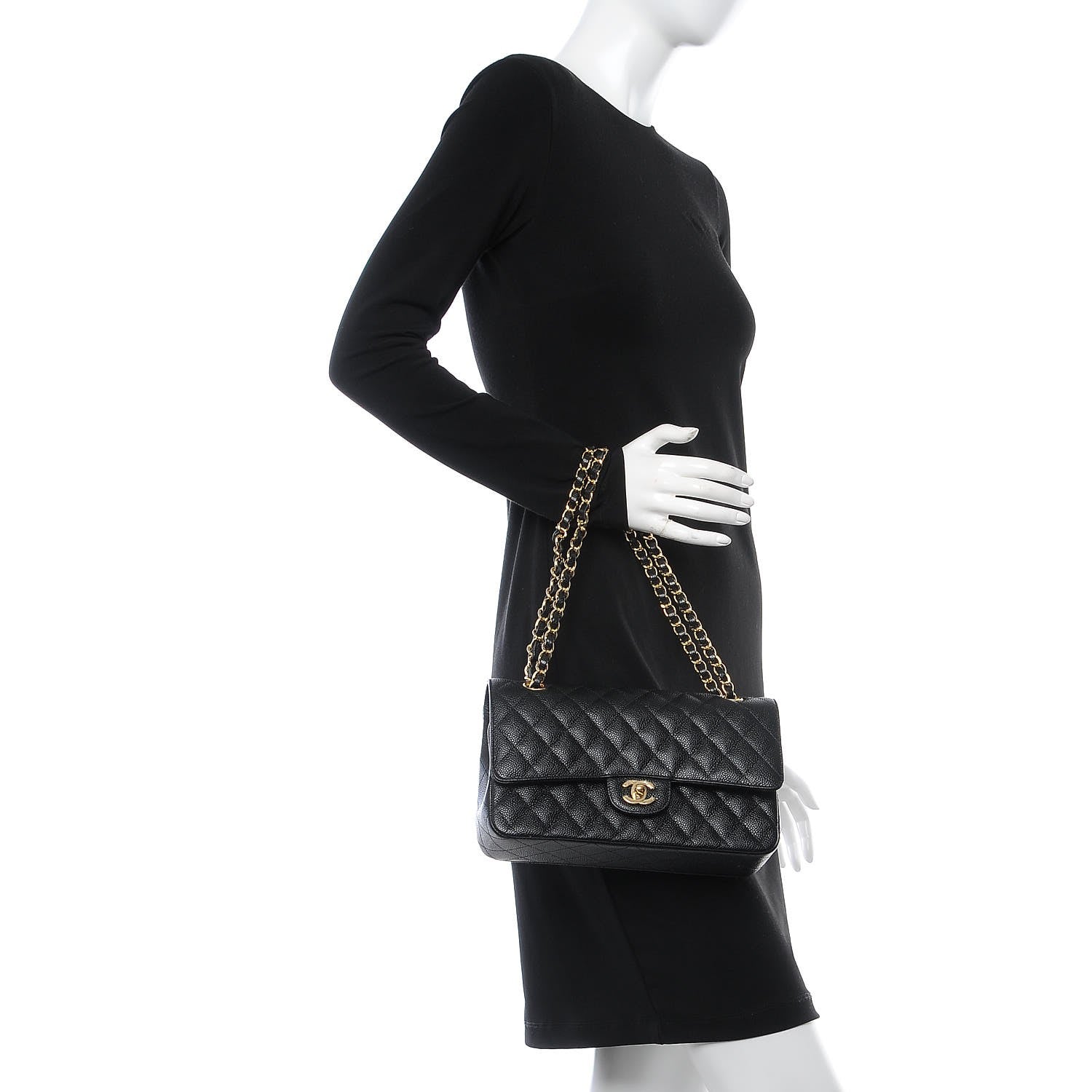 Chanel Caviar Quilted Medium Double Flap Black 3 of 11