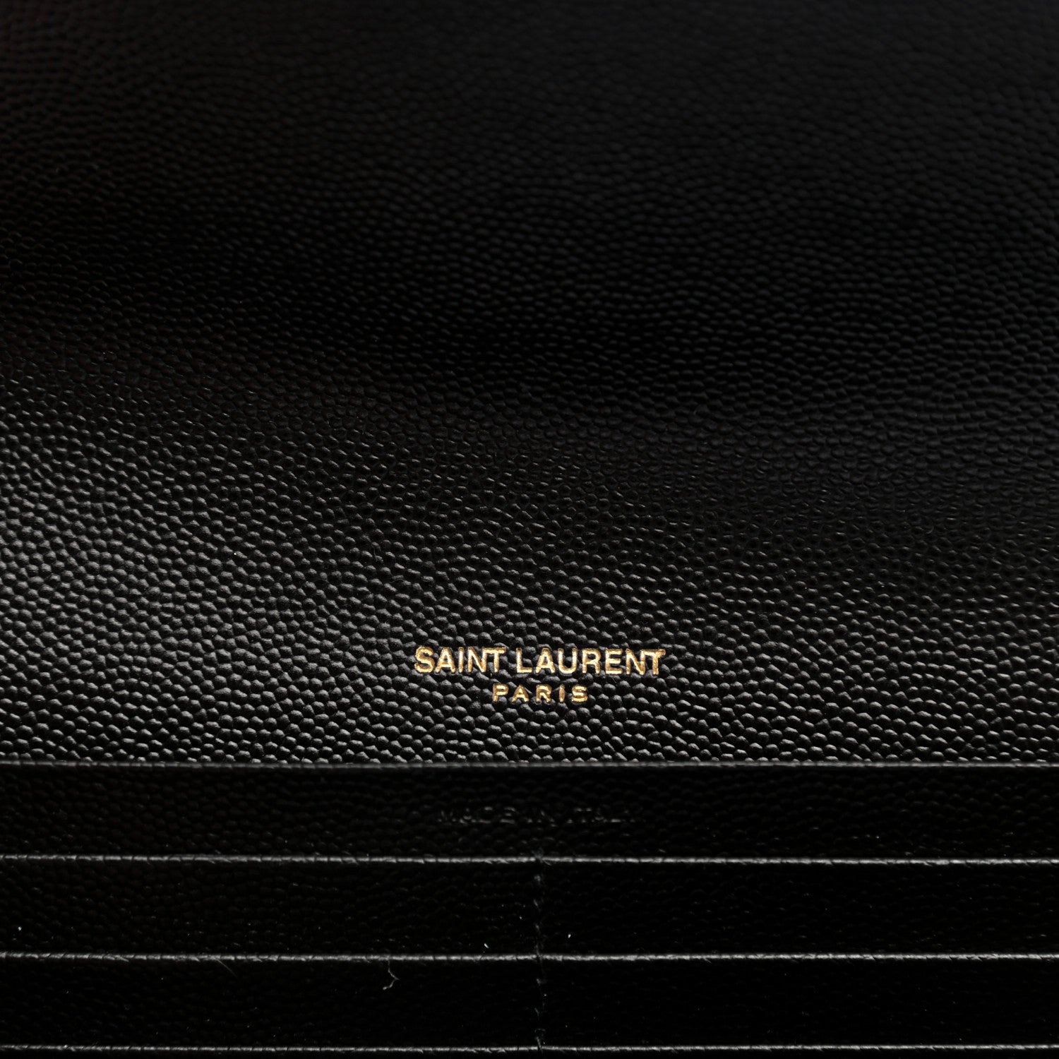 Saint Laurent Grain De Poudre Matelasse Chevron Monogram Flap Wallet Black 6 of 8