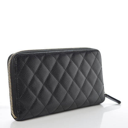 Chanel Caviar Quilted Large Gusset Zip Around Wallet Black 3 of 10