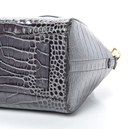 Givenchy Calfskin Crocodile Embossed Small Antigona Storm Grey 9 of 10