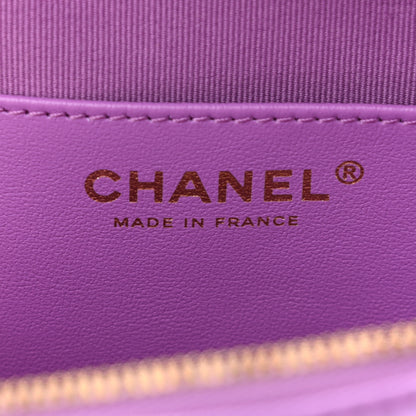 Chanel Lambskin Quilted CC In Love Heart Bag Purple 6 of 11