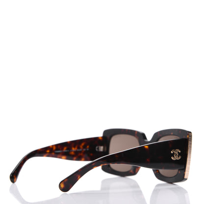 Chanel Acetate Rectangle Sunglasses 5435 Tortoise 4 of 9
