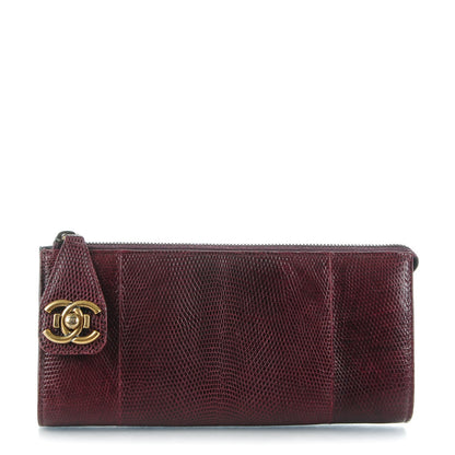 Chanel Lizard Boy Clutch Burgundy 1 of 8