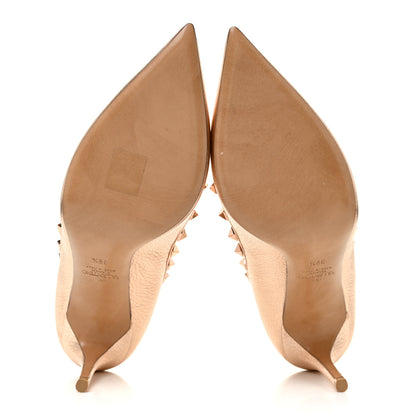 Valentino Garavani Metallic Pebbled Calfskin Rockstud 85mm Pumps 39.5 Rame 6 of 13