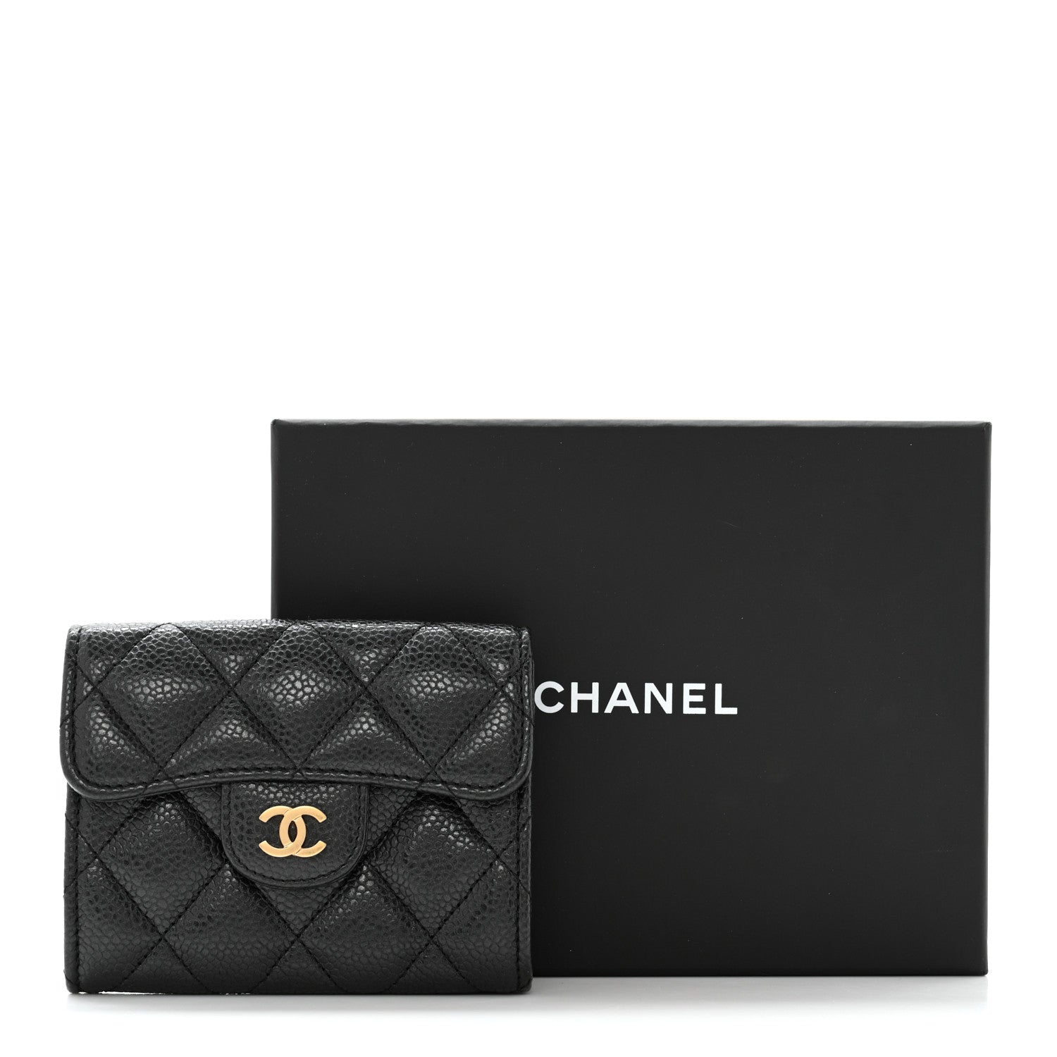 Chanel Caviar Quilted Flap Card Holder Wallet Black 9 of 9