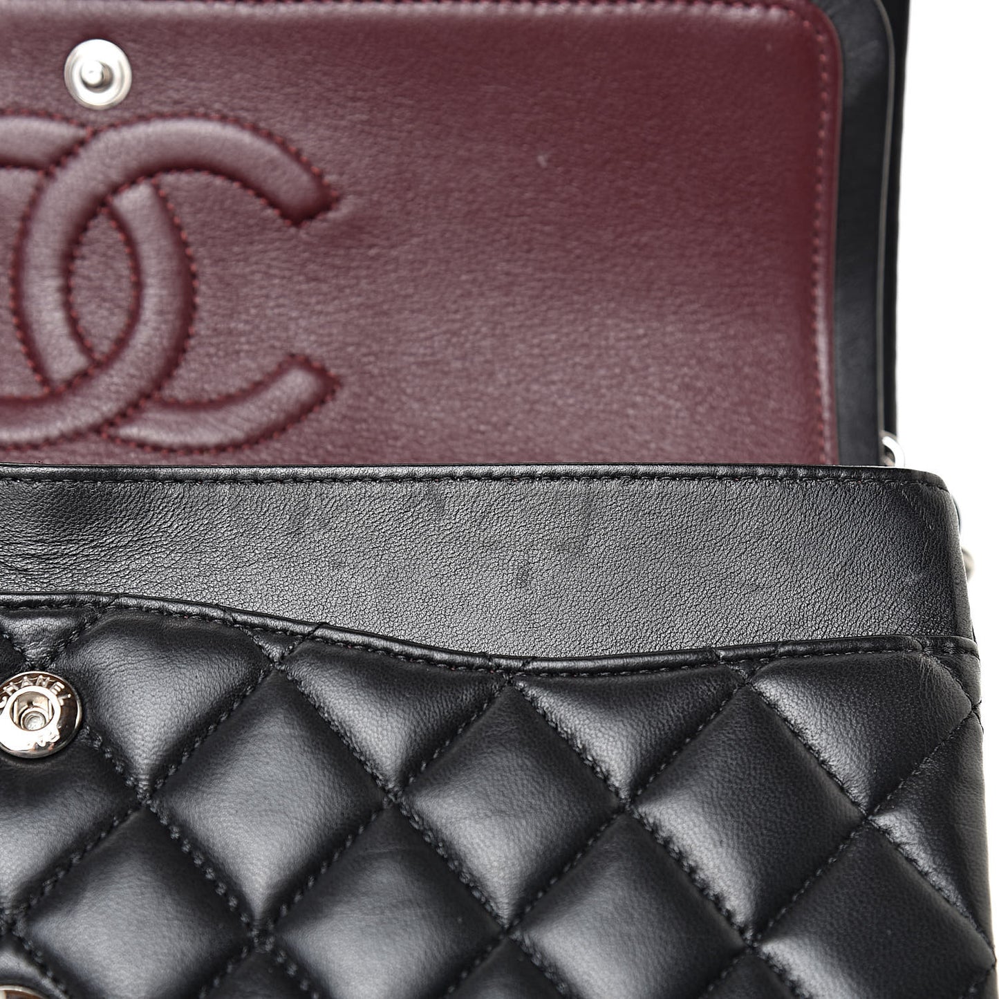 Lambskin Quilted Medium Double Flap Black