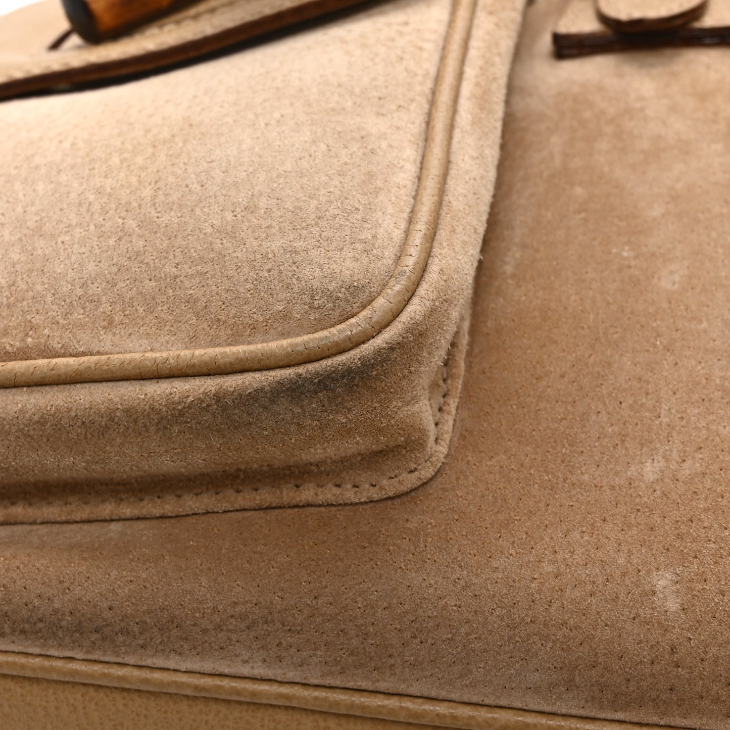 Suede Bamboo Backpack Beige
