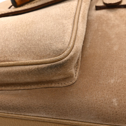 Gucci Suede Bamboo Backpack Beige 12 of 15