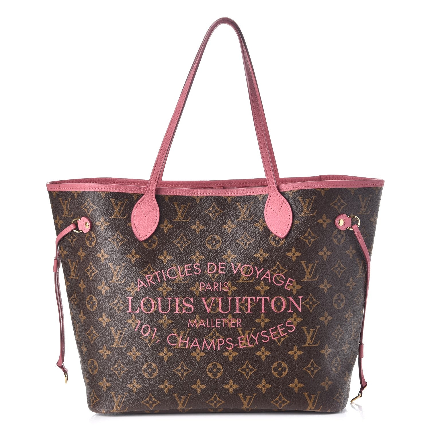 Louis Vuitton Monogram Articles de Voyage Ikat Neverfull MM Rose Velours 1 of 7