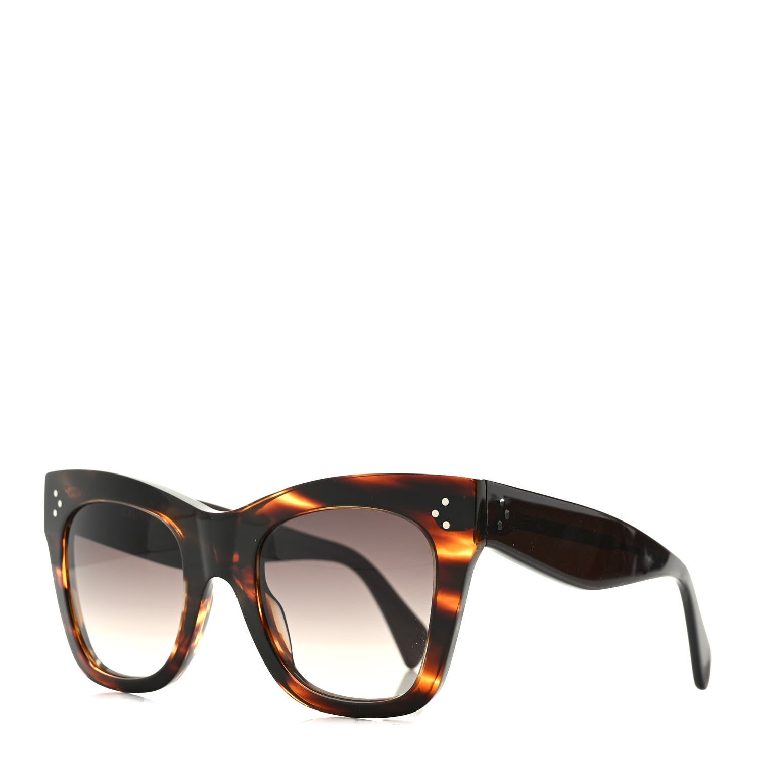 Celine Acetate Cat Eye Sunglasses CL4004IN Havana Black 1 of 7