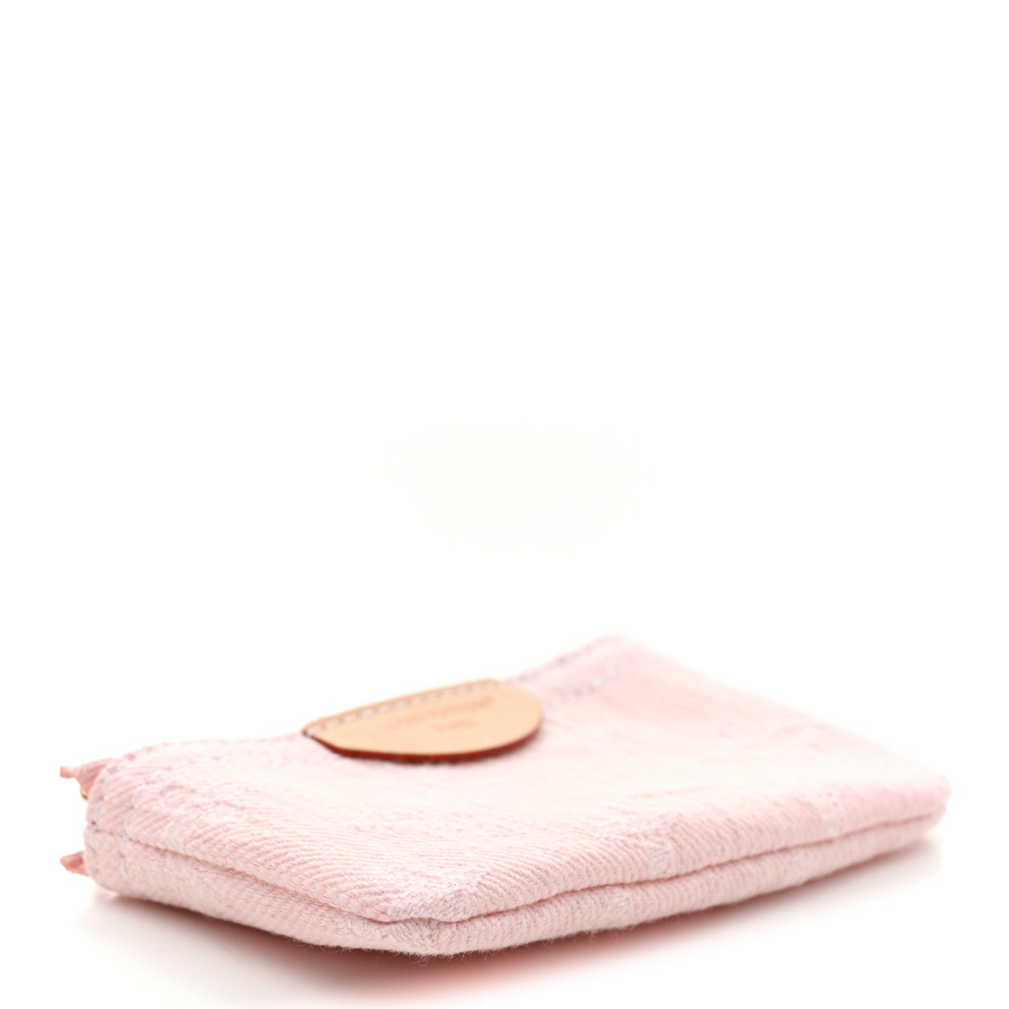 Monogram Denim Key Pouch Washed Pink
