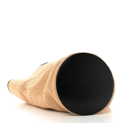 Khaite Raffia Calfskin Osa Medium Tote Natural Black 4 of 9