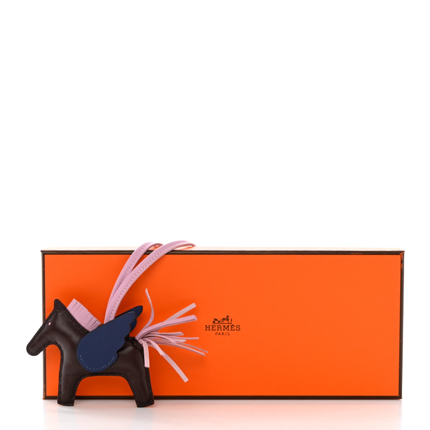 Hermes Milo Lambskin Grigri Rodeo Pegase Horse Bag Charm PM Rouge Sellier Mauve Sylvestre Bleu Saphir 5 of 5