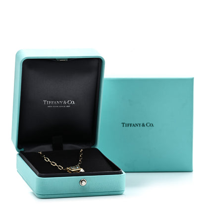 Tiffany 18K Yellow Gold Aquamarine Jewel Box Pendant Necklace 6 of 6