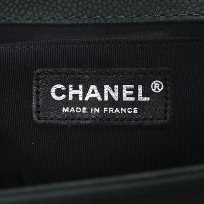 Chanel Iridescent Caviar Quilted Medium Boy Flap Dark Green 6 of 10