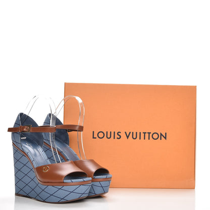 Louis Vuitton Denim Malletage Blossom Sandal 39 10 of 10