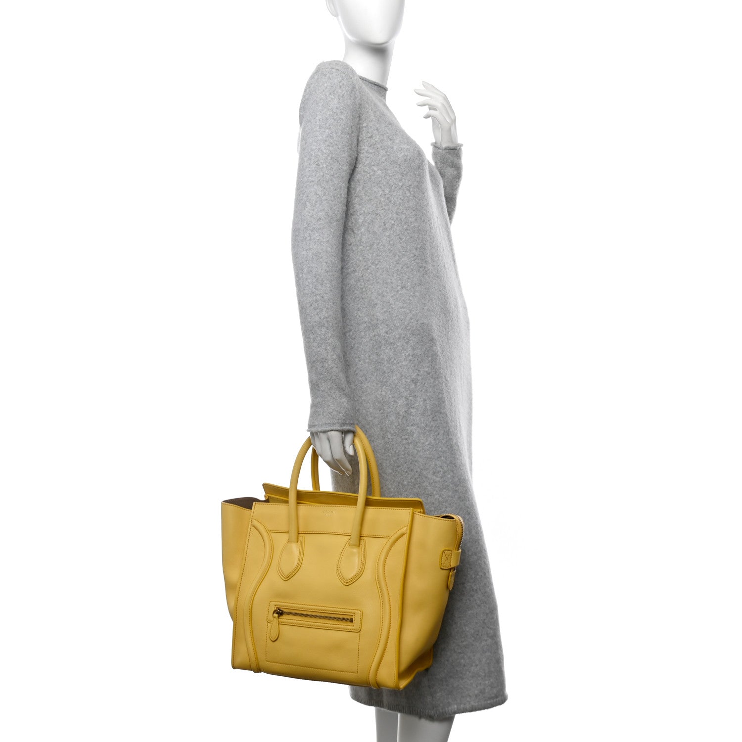 Celine Smooth Calfskin Mini Luggage Citron 2 of 11