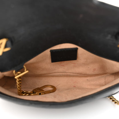 Gucci Calfskin Matelasse Super Mini GG Marmont Shoulder Bag Black 5 of 13
