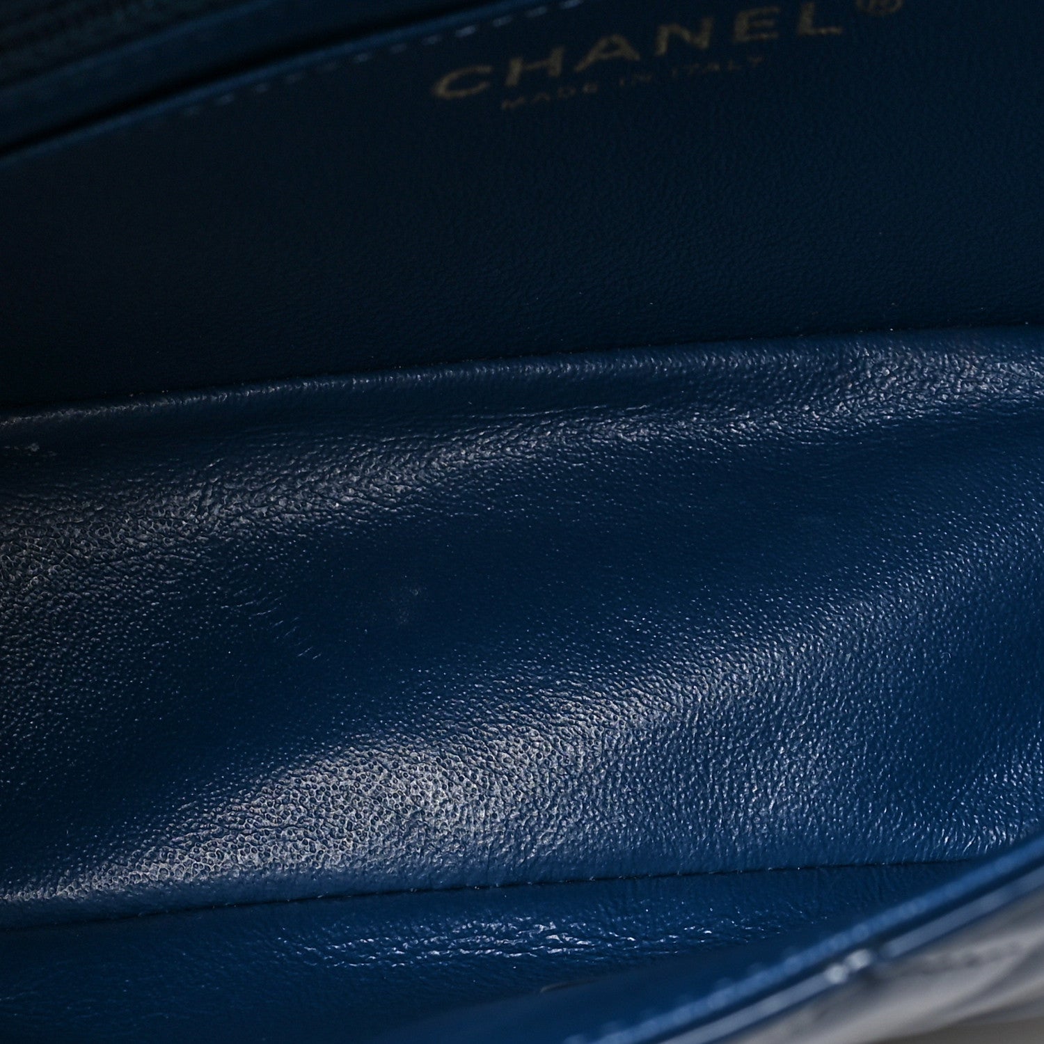 Chanel Patent Calfskin Quilted Mini Rectangular Flap Navy Blue 5 of 9