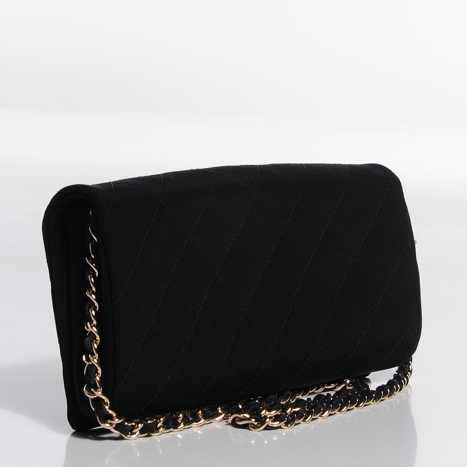 Chanel Nylon Quilted East West Crystal Flap Black 4 of 8