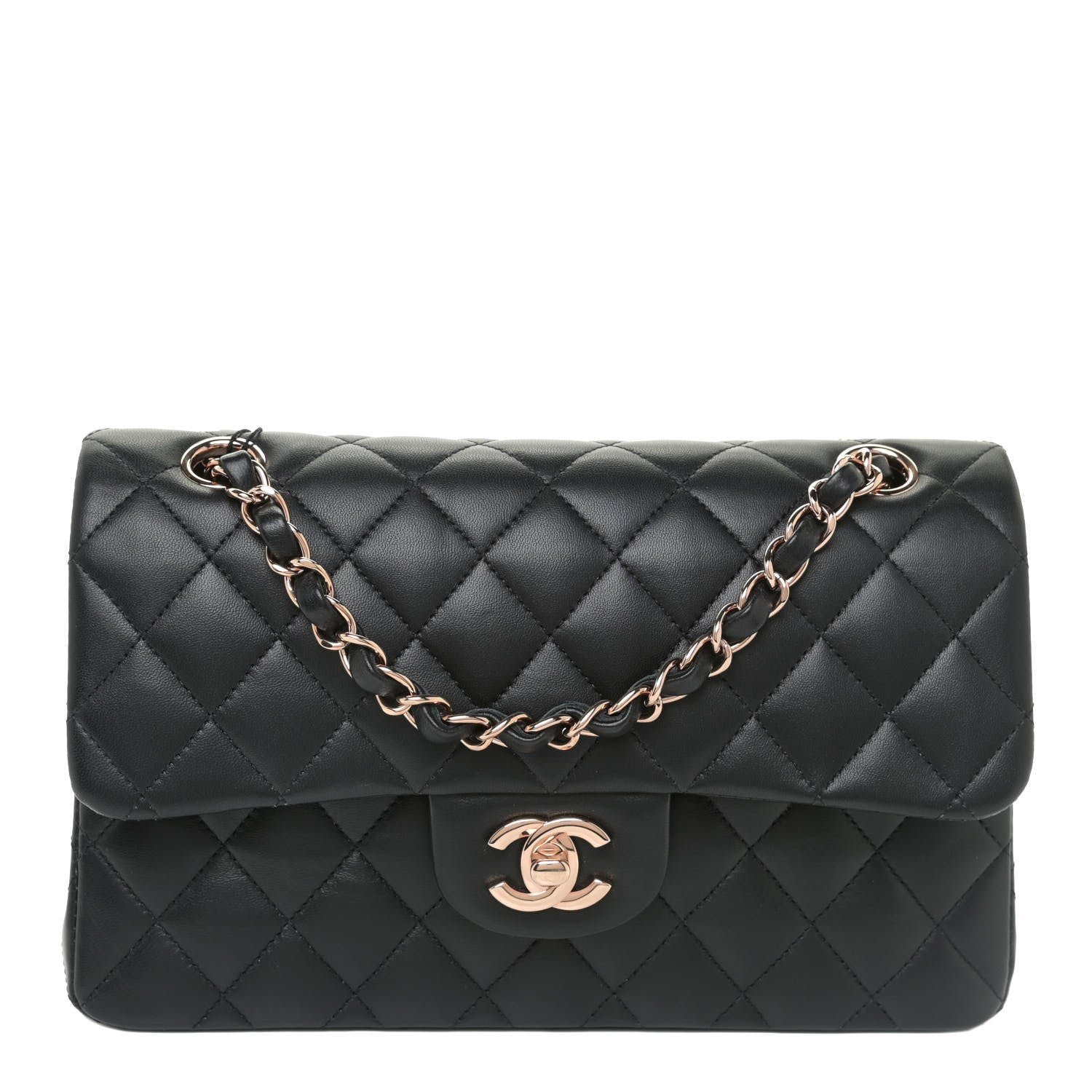 Chanel Lambskin Quilted Small Double Flap Black 1 of 10