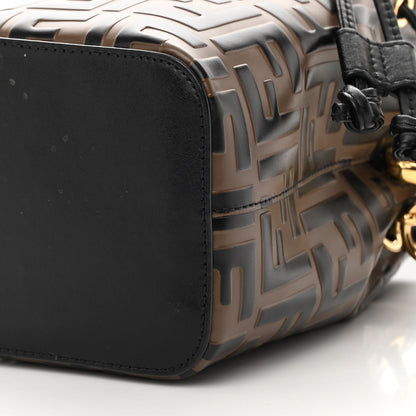 Fendi Vitello Liberty F is Fendi Bi-Color FF 1974 Embossed Mini Mon Tresor Bucket Bag Maya Black 10 of 12