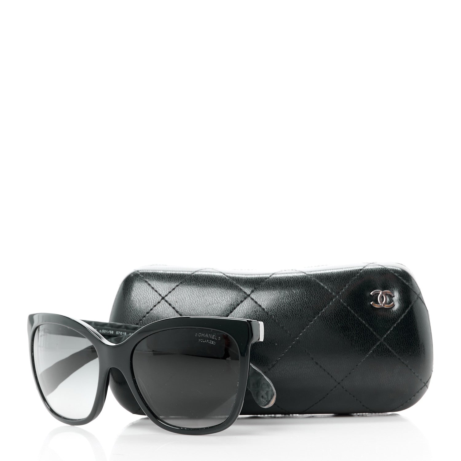 Chanel Acetate Quilted Polarized Butterfly CC Sunglasses 5288-Q Black 8 of 8