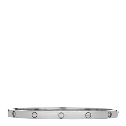 Cartier 18K White Gold 6 Diamond Small LOVE Bracelet 15 1 of 8