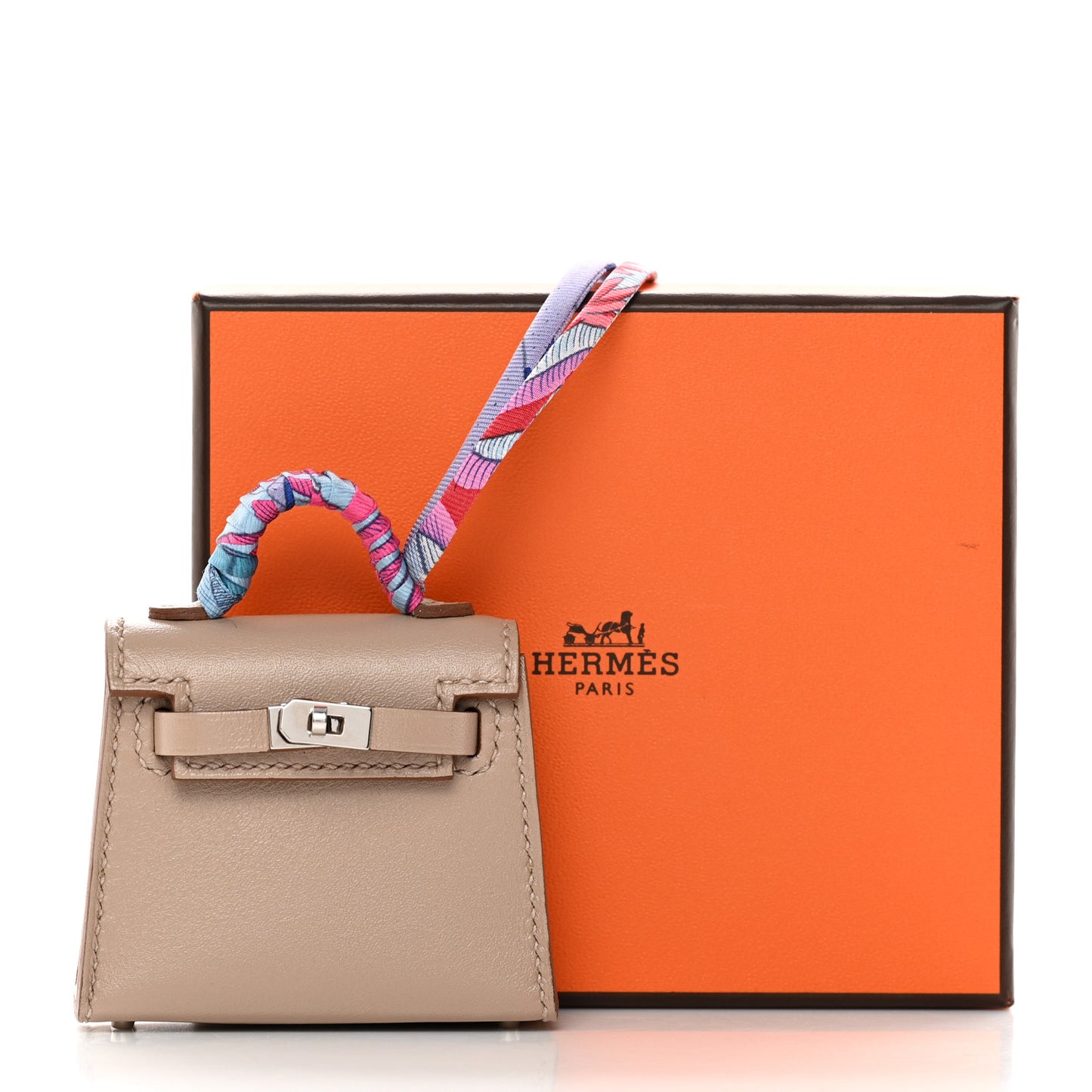 Tadelakt Mini Kelly Twilly Bag Charm Argile