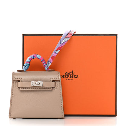 Hermes Tadelakt Mini Kelly Twilly Bag Charm Argile 5 of 5