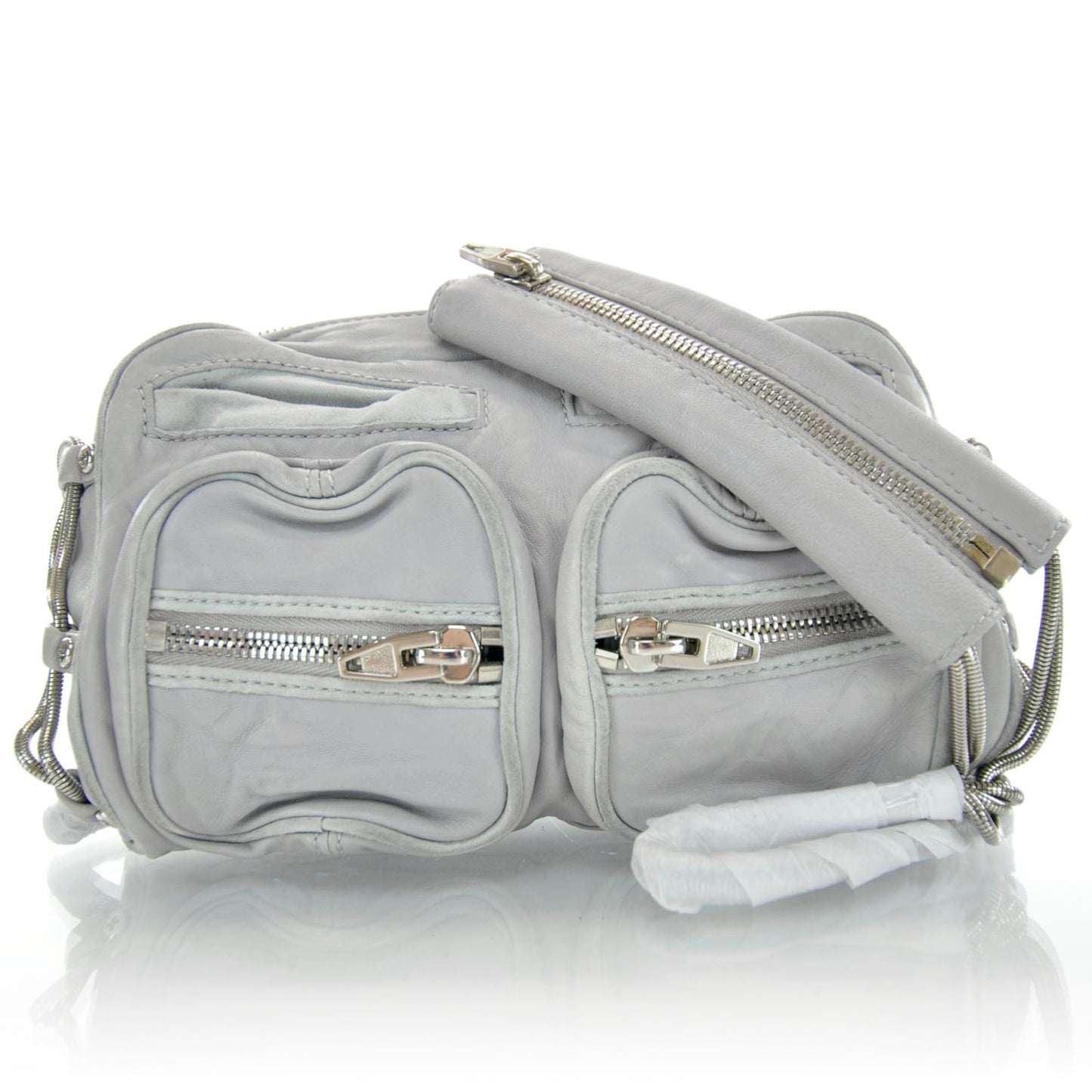 Leather Brenda Chain Bag Grey