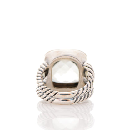 David Yurman Sterling Silver Diamond Prasiolite 14mm Albion Ring 53 6.5 4 of 5