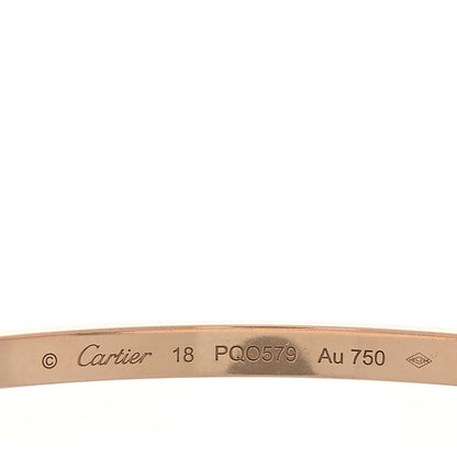 Cartier 18K Pink Gold 6 Diamond Small LOVE Bracelet 18 8 of 9