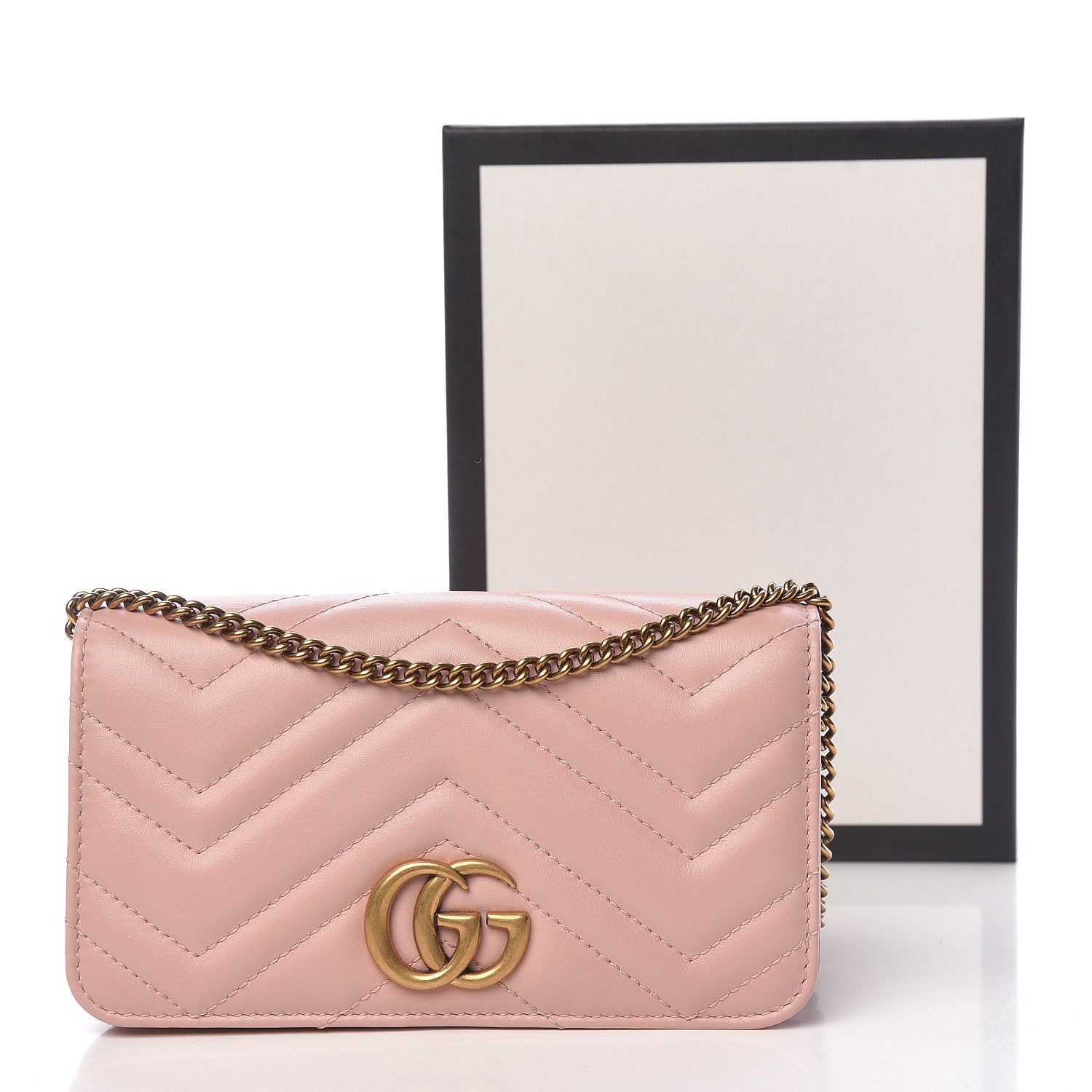 Gucci Calfskin Matelasse GG Marmont Mini Bag Perfect Pink 10 of 10