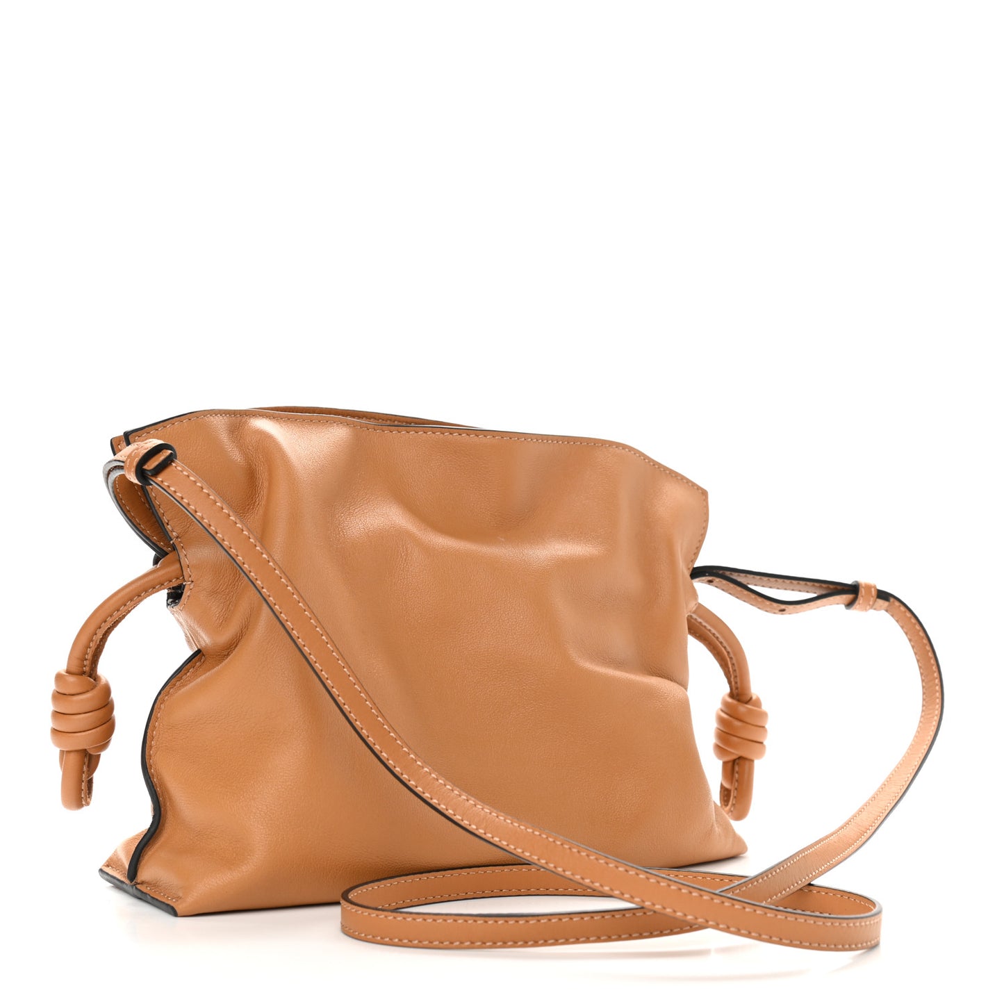 Calfskin Mini Flamenco Knot Clutch Warm Desert