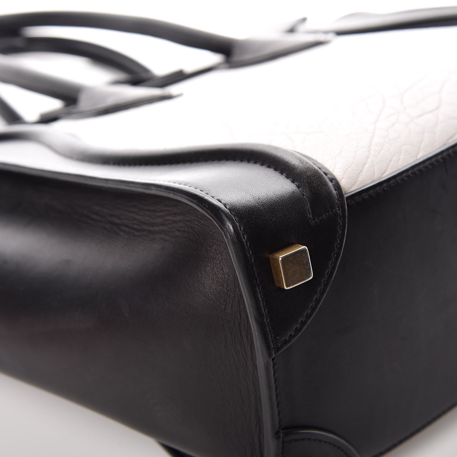 Celine Shrunken Lambskin Micro Bi-Color Luggage Black White 17 of 24
