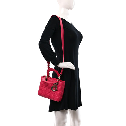 Christian Dior Lambskin Cannage Small My ABCDior Lady Dior Fraise 2 of 10