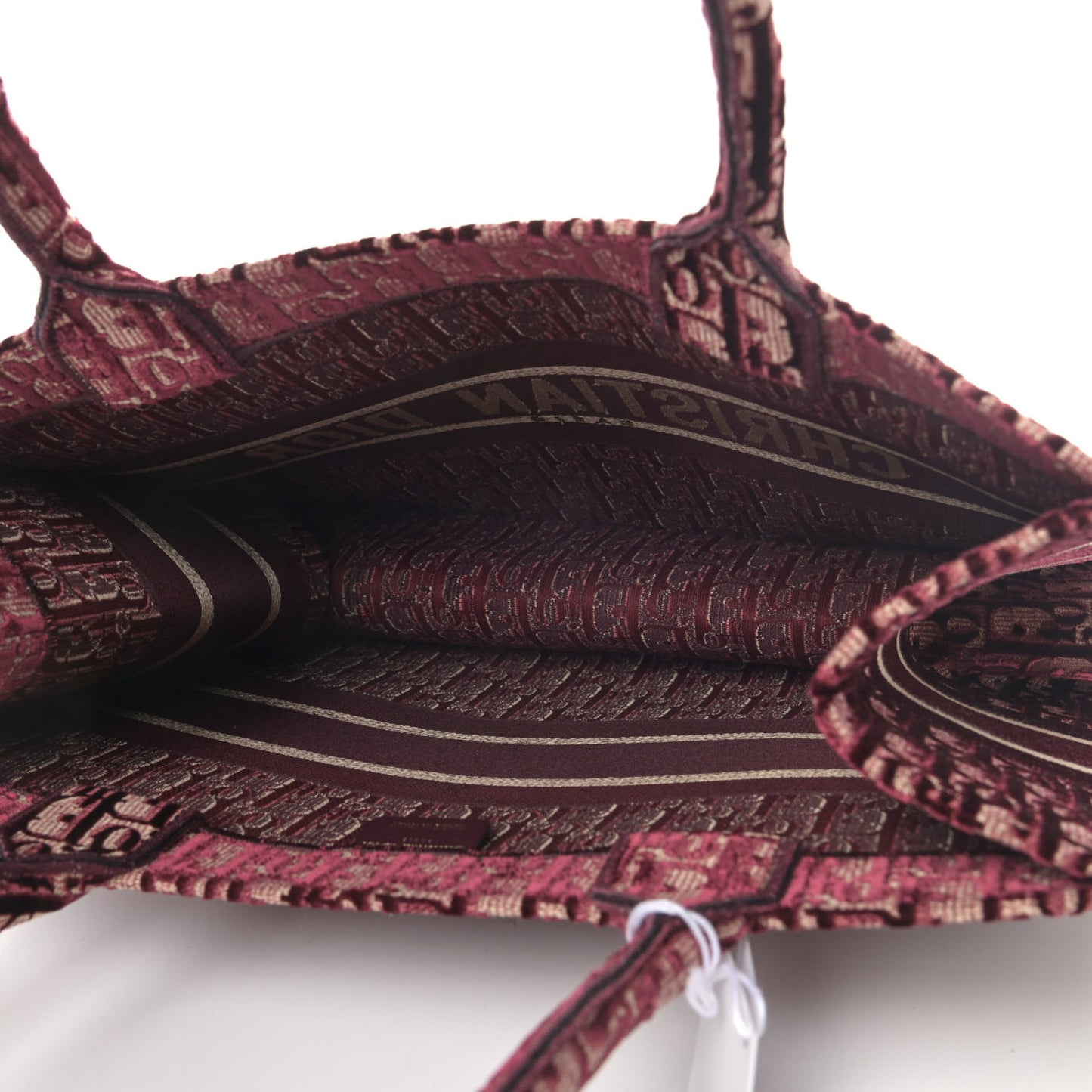 Oblique Velvet Medium Book Tote Burgundy