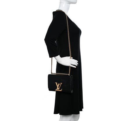 Louis Vuitton Calfskin Chain Louise MM Black 2 of 15