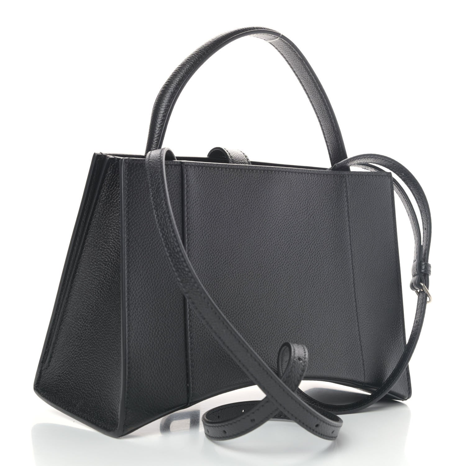 Balenciaga Grained Calfskin XS Hourglass East West Tote Black 2 of 4