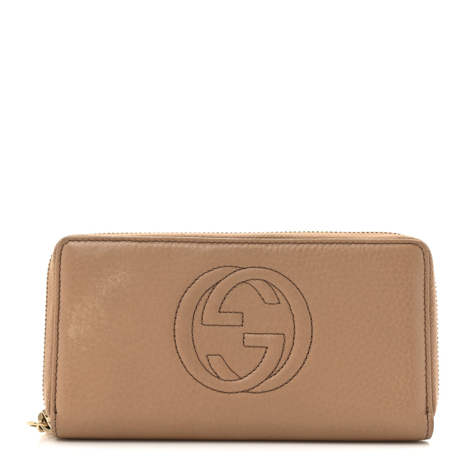 Gucci Pebbled Calfskin Soho Zip Around Wallet Camelia 1 of 13