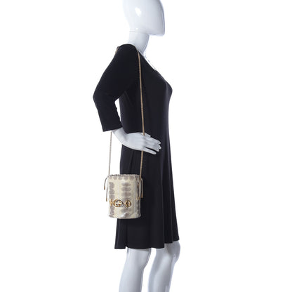 Gucci Snakeskin Mini Zumi Bucket Bag Grey 2 of 9