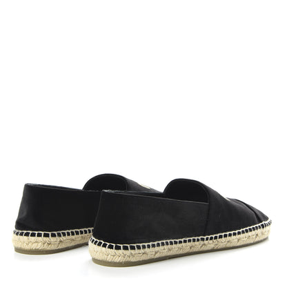 Chanel Velvet Logo Espadrilles 39 Black 4 of 8