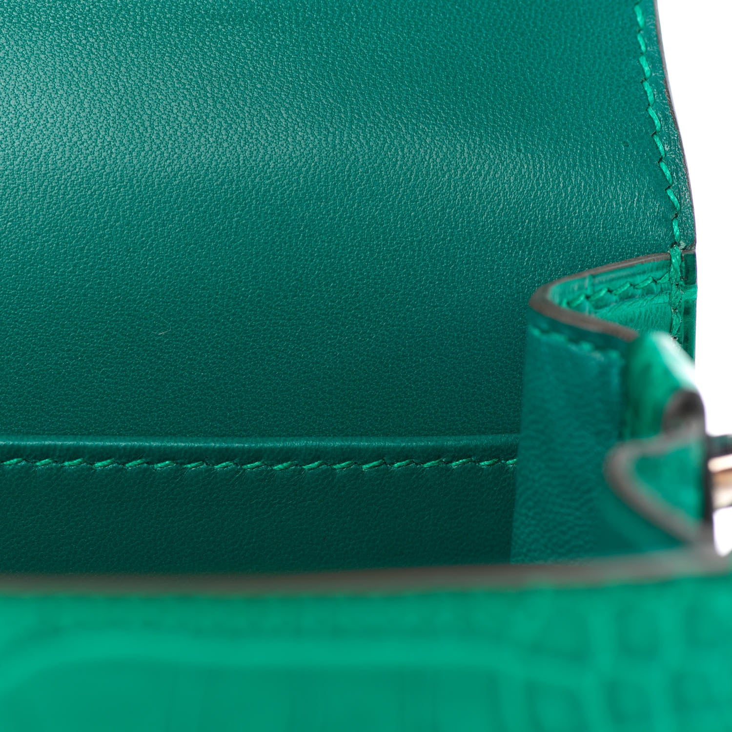 Hermes Matte Alligator Mini Sac Roulis Malachite 11 of 20