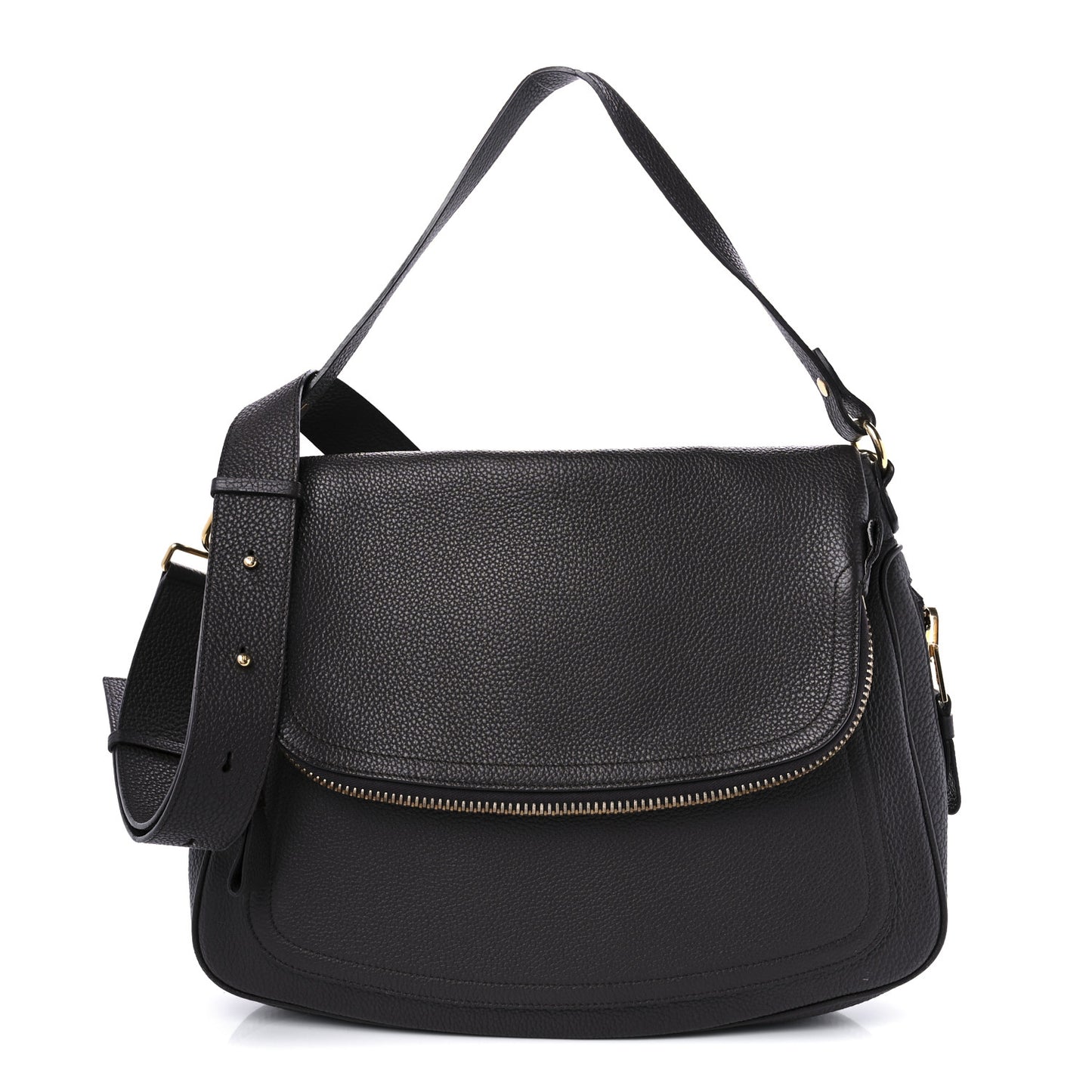 Pebbled Calfskin Large Jennifer Dark Brown