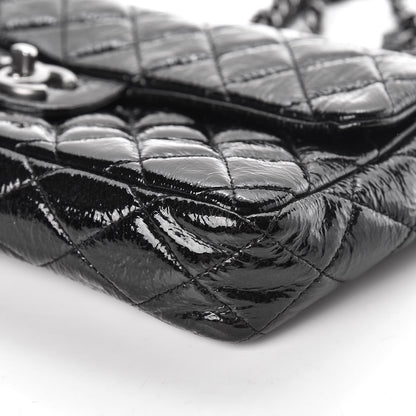 Chanel Distressed Patent Quilted East West Flap Black 11 of 12