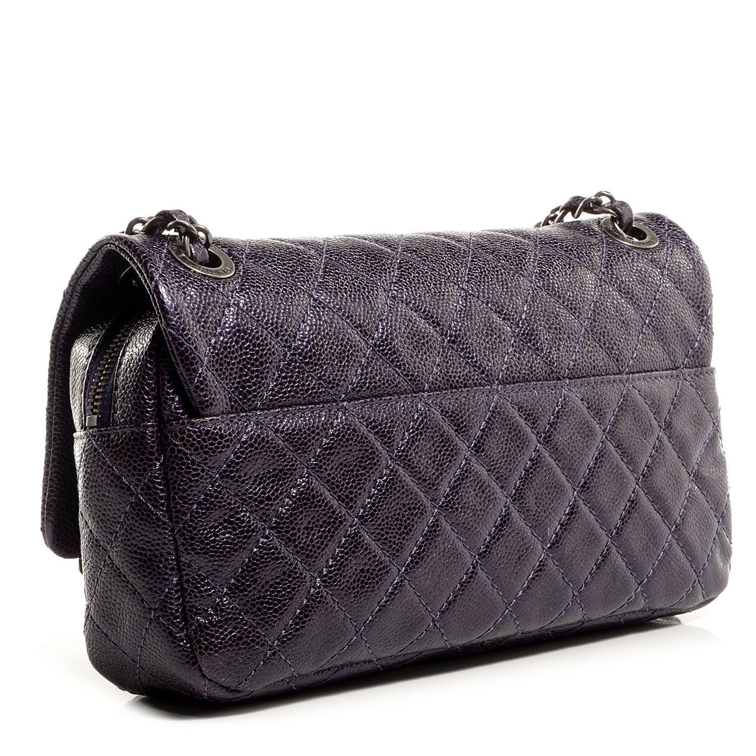 Chanel Iridescent Caviar Quilted Small Chic Flap Dark Purple 3 of 8